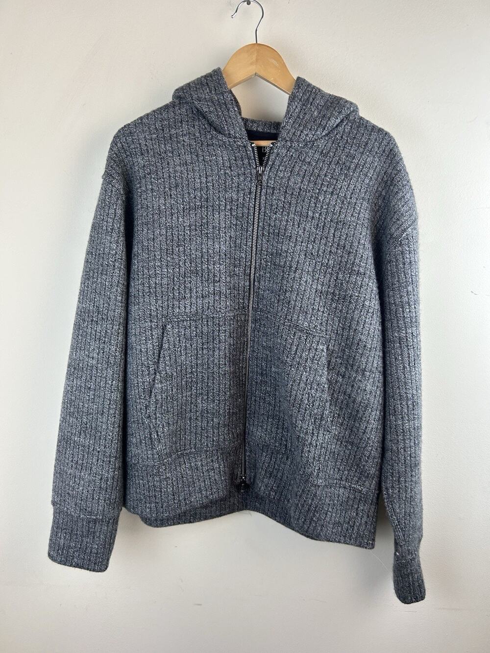 Banana Republic Ribbed Wool-Blend Jacket Men’s Sz XL Gray Classic Warm Lined